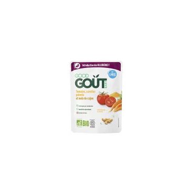 Good Goût Dès 6 Mois Tomates Carottes Polenta et Noix de Cajou Bio 190 g - Sachet - Publicité Good Goût Dès 6 Mois Tomates Carottes Polenta et Noix de Cajou Bio 190 g - Sachet - Publicité