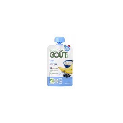 Good Goût Brassé Myrtille Banane dès 6 Mois Bio 90 g - Gourde - Publicité Good Goût Brassé Myrtille Banane dès 6 Mois Bio 90 g - Gourde - Publicité