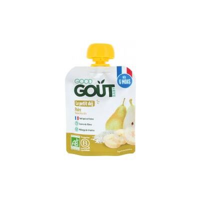 Good Goût Le Petit Déj Banane Poire Riz dès 6 Mois Bio 70 g - Gourde 70 g - Publicité Good Goût Le Petit Déj Banane Poire Riz dès 6 Mois Bio 70 g - Gourde 70 g - Publicité