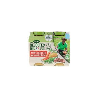 Blédina Les Récoltes Bio Petits Légumes du Jardin Bœuf dès 6 Mois 2 POTS - Carton 2 pots de 200 g - Publicité Blédina Les Récoltes Bio Petits Légumes du Jardin Bœuf dès 6 Mois 2 POTS - Carton 2 pots de 200 g - Publicité