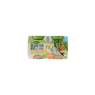 Blédina Les Récoltes Bio Pommes Ananas et Pommes Bananes Kiwis Dès 6 Mois Bio 4 POTS - Carton 2 x 2 pots de 130 g - Publicité Blédina Les Récoltes Bio Pommes Ananas et Pommes Bananes Kiwis Dès 6 Mois Bio 4 POTS - Carton 2 x 2 pots de 130 g - Publicité