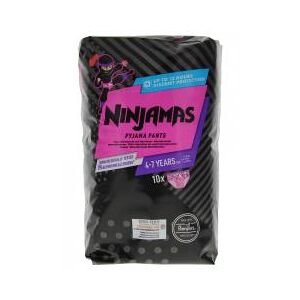 Pampers Ninjamas Pyjama Pants Fille 10 Sous-Vêtement Absorbant de Nuit 4-7 Ans 17-30 kg - Paquet 10 sous-vêtements