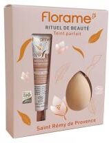 Florame BB Crème Teinte Médium 5en1 SPF20 Tous Types de Peaux Bio 40 ml + Éponge de Teint Offerte - Coffret 2 produits dont 1 éponge de teint offerte