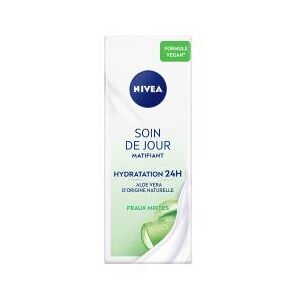 Nivea Soin de Jour Matifiant Hydratation 24h à l'Aloe Vera Pour les Peaux Mixtes 50 ml - Tube 50 ml - Publicité Nivea Soin de Jour Matifiant Hydratation 24h à l'Aloe Vera Pour les Peaux Mixtes 50 ml - Tube 50 ml - Publicité
