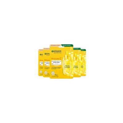 Garnier SkinActive Vitamin C Masque Tissu Sérum Booster Éclat 5 x 28 ML - Lot - Publicité Garnier SkinActive Vitamin C Masque Tissu Sérum Booster Éclat 5 x 28 ML - Lot - Publicité