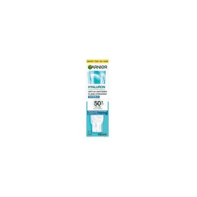 Garnier Hyaluron Anti-UV Quotidien Fluide Hydratant SPF50+ 40 ml - Tube - Publicité Garnier Hyaluron Anti-UV Quotidien Fluide Hydratant SPF50+ 40 ml - Tube - Publicité