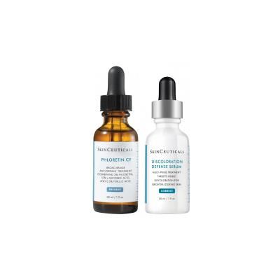 SkinCeuticals Routine Anti-Taches Phloretin + Discoloration Défense - Routine 2 Produits - Publicité SkinCeuticals Routine Anti-Taches Phloretin + Discoloration Défense - Routine 2 Produits - Publicité