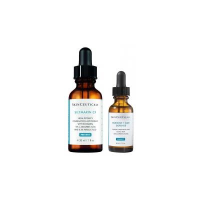 SkinCeuticals Routine Anti-Imperfections Silymarin + Âge Défense - Routine 2 Produits - Publicité SkinCeuticals Routine Anti-Imperfections Silymarin + Âge Défense - Routine 2 Produits - Publicité