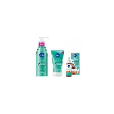 Nivea Derma Skin Clear Routine Anti-Imperfections Gel Nettoyant Visage 150 ml + Gommage 150 ml + Sérum 30 ml - Routine 3 Produits - Publicité Nivea Derma Skin Clear Routine Anti-Imperfections Gel Nettoyant Visage 150 ml + Gommage 150 ml + Sérum 30 ml - Routine 3 Produits - Publicité