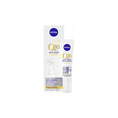 Nivea Q10 Anti-Rides Power Crème Soin Contour des Yeux Extra Fermeté 15 ml - Tube 15 ml - Publicité Nivea Q10 Anti-Rides Power Crème Soin Contour des Yeux Extra Fermeté 15 ml - Tube 15 ml - Publicité
