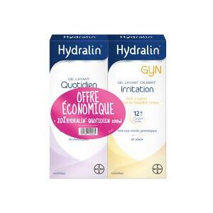 Hydralin Quotidien et Gyn - Soins Intimes - Lot de 2 x 200 ml (-20 % Sur le Quotidien) Hygiène Intime - Lot 2 x 200 ml