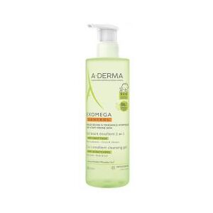 A-Derma Aderma Exomega Gel Lavant Émollient 2En1 Corps et Cheveux 500 ml - Flacon-Pompe 500 ml