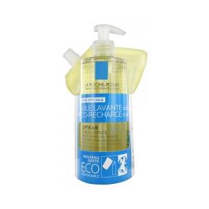 La Roche-Posay Lipikar Huile Lavante AP+ Relipidante Anti-Grattage 400 ml + Eco-Recharge 400 ml - Lot 2 produits