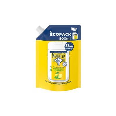 Le Petit Marseillais Gel Douche Extra Doux Verveine Bio et Citron Éco Recharge Bio 500 ML - Doypack 500 ml - Publicité Le Petit Marseillais Gel Douche Extra Doux Verveine Bio et Citron Éco Recharge Bio 500 ML - Doypack 500 ml - Publicité