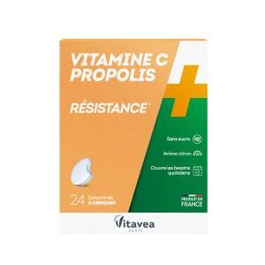 Vitavea Vitamine C + Propolis 24 comprimés à croquer - Boîte 2 tubes de 12 comprimés