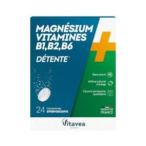 Vitavea Magnésium + Vitamines B1 B2 B6 - Boîte 2 tubes de 12 comprimés