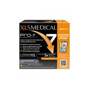 Xls Médical Pro-7 - Coaching Personnalisé Offert - 90 Sticks de Poudre - 1 Mois - 7 Bénéfices1Et Une Aide à la Perte de Poids - Boîte 90 sticks