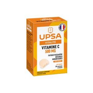 UPSA Vitalité Vitamine C 500 mg 30 Comprimés à Croquer Goût Orange - Boîte 30 comprimés