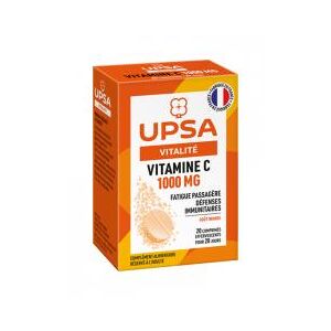 UPSA Vitalité Vitamine C 1000 mg Comprimés Effervescents Goût Orange - Boîte 20 comprimés