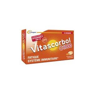 Vitascorbol C1000 à Croquer - Complément Alimentaire Vitamine C - 20 Comprimés - Boîte 20 comprimés