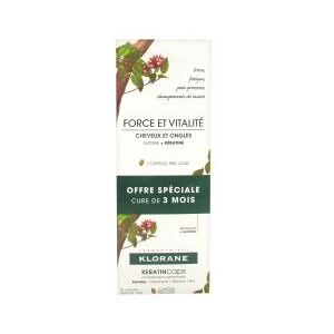 Klorane Quinine Keratincaps - Force et Vitalite - Complement Alimentaire Keratine - Cheveux et Ongles - Offre Speciale Trio 3 x 30Capsules - Lot 3 x 30 capsules