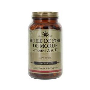 Solgar Huile de Foie de Morue Vitamines A & D 250 Capsules - Flacon 250 capsules