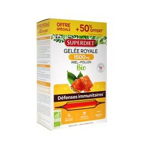 Superdiet Super Diet Super Diet Superdiet Gelee Royale Miel Pollen Bio 30 Ampoules - Boîte 30 ampoules de 15 ml