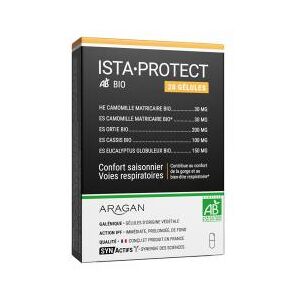 Aragan Synactifs Istaprotect® Bio - Respiration - Cassis Ortie Eucalyptus Camomille Huile Essentielle Camomille - 20 Gelules - Boîte 20 gelules