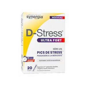 Synergia D-Stress Ultra Fort - Pics de Stress - 20 Sachets - Boîte 20 sachets