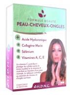 H.d.n.c Formule Beauté Peau Ongles Cheveux - Acide Hyaluronique 120 mg - Collagène Marin - Vitamine c - Vitamine E - Vitamine a Sélénium - 30 Comprimés - Boîte 30 comprimés