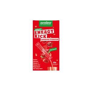 Purasana Superfood Hydratation Energy Kick 10 Sticks de 4,5 g - Boîte - Publicité Purasana Superfood Hydratation Energy Kick 10 Sticks de 4,5 g - Boîte - Publicité