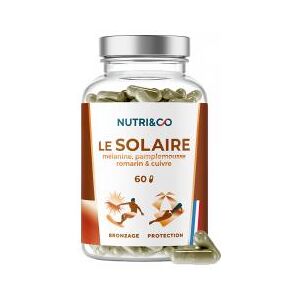 Nutri&Co Le Solaire Formule 2en1 Bronzage + Protection Peau 60 Gélules - Pot 60 gélules - Publicité Nutri&Co Le Solaire Formule 2en1 Bronzage + Protection Peau 60 Gélules - Pot 60 gélules - Publicité