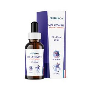Nutri&Co Mélatonine Sommeil 20ml - Flacon compte gouttes - Publicité Nutri&Co Mélatonine Sommeil 20ml - Flacon compte gouttes - Publicité