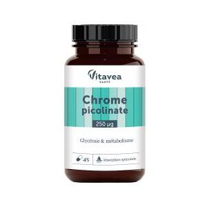 Vitavea - Chromium Picolinate - 45 capsules - Conteneur - Supplément alimentaire - Publicité Vitavea - Chromium Picolinate - 45 capsules - Conteneur - Supplément alimentaire - Publicité