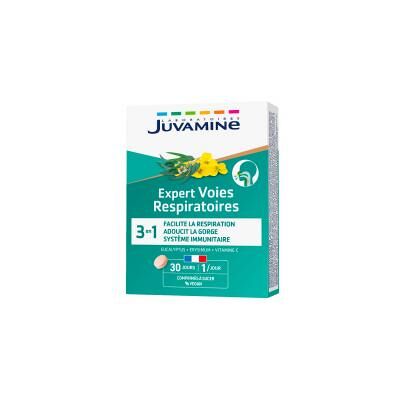 Juvamine Expert Voies Respiratoires 3en1 30 Unités à Sucer - Boîte 30 comprimés - Publicité Juvamine Expert Voies Respiratoires 3en1 30 Unités à Sucer - Boîte 30 comprimés - Publicité