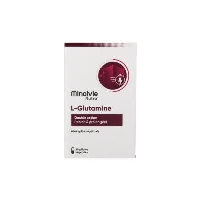 Minolvie Nutra' L-Glutamine 90 Gélules Végétales - Boîte - Publicité Minolvie Nutra' L-Glutamine 90 Gélules Végétales - Boîte - Publicité