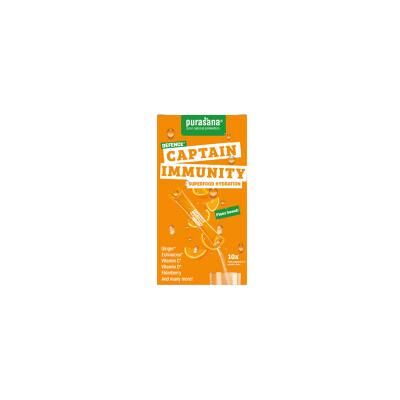 Purasana Superfood Hydratation Captain Immunity 10 Sticks de 4,5 g - Boîte - Publicité Purasana Superfood Hydratation Captain Immunity 10 Sticks de 4,5 g - Boîte - Publicité