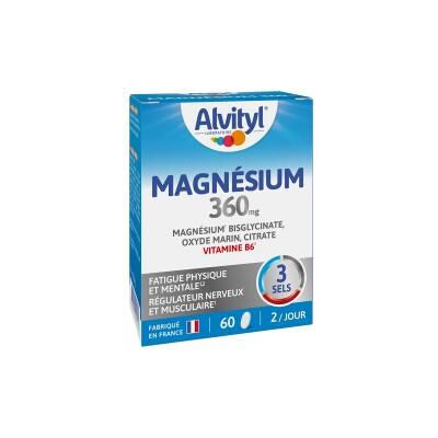 Alvityl Magnésium 360 mg 60 Comprimés à Avaler - Boîte - Publicité Alvityl Magnésium 360 mg 60 Comprimés à Avaler - Boîte - Publicité