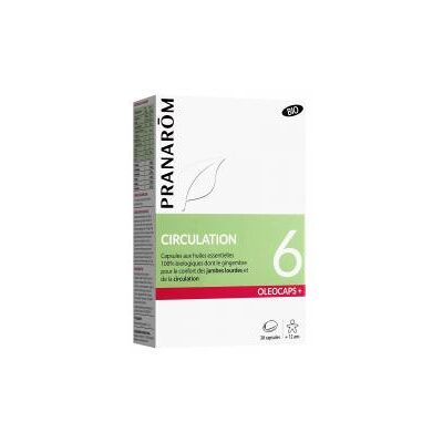 Pranarôm Oléocaps+ 6 Circulation Capsules d'Huiles Essentielles Bio 30 Capsules - Boîte 30 Capsules - Publicité Pranarôm Oléocaps+ 6 Circulation Capsules d'Huiles Essentielles Bio 30 Capsules - Boîte 30 Capsules - Publicité