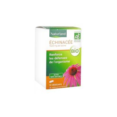 Naturland Échinacée Bio 75 Végécaps - Complément Alimentaire - Publicité Naturland Échinacée Bio 75 Végécaps - Complément Alimentaire - Publicité