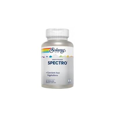 Solaray Spectro Multi-Vita-Min 60 Capsules Végétales - Vitamines et Minéraux - Publicité Solaray Spectro Multi-Vita-Min 60 Capsules Végétales - Vitamines et Minéraux - Publicité