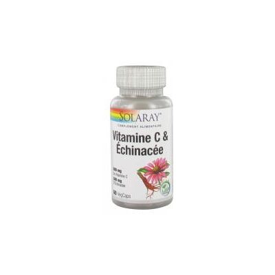 Solaray Vitamine C&echinacée - 500 mg et 300 mg - 60 Caps. Vég. - Pot 60 capsules - Publicité Solaray Vitamine C&echinacée - 500 mg et 300 mg - 60 Caps. Vég. - Pot 60 capsules - Publicité