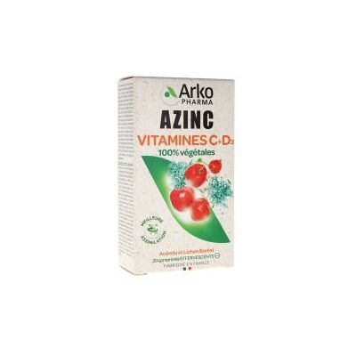Arkopharma Azinc Vitamines C D3 Comprimés Effervescents - 20 pièces - Publicité Arkopharma Azinc Vitamines C D3 Comprimés Effervescents - 20 pièces - Publicité