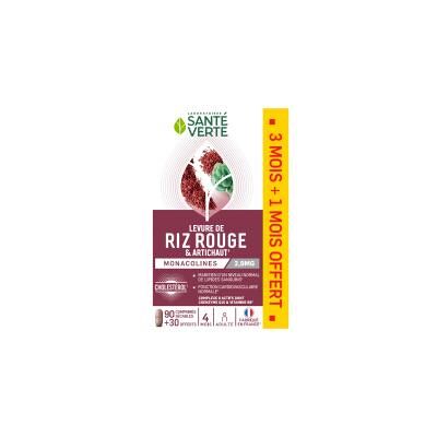Sante Verte Levure de Riz Rouge et Artichaut Soutien au Cholestérol - 120 Comprimés - Publicité Sante Verte Levure de Riz Rouge et Artichaut Soutien au Cholestérol - 120 Comprimés - Publicité