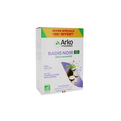 Arkopharma Radis Noir Bio 30 Ampoules - Support Digestif - Publicité Arkopharma Radis Noir Bio 30 Ampoules - Support Digestif - Publicité