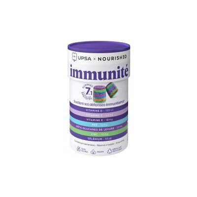 Gummies UPSA x Nourished 7 en 1 - Immunité & Défenses - 30 gummies - Publicité Gummies UPSA x Nourished 7 en 1 - Immunité & Défenses - 30 gummies - Publicité