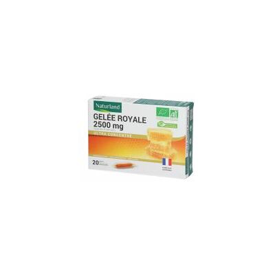 Gelée Royale Bio Naturland 2500 mg - 20 Ampoules - Complément alimentaire - Publicité Gelée Royale Bio Naturland 2500 mg - 20 Ampoules - Complément alimentaire - Publicité