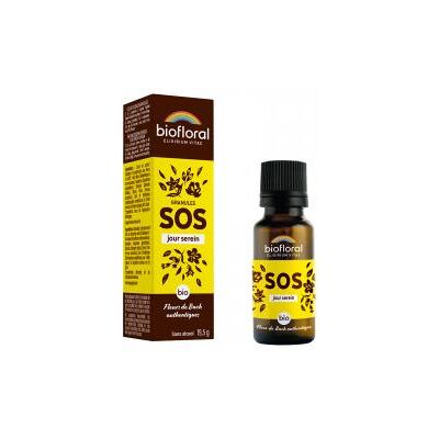 Biofloral SOS Jour Serein Granules Bio 19,5 gr - Flacon 19,5 g - Publicité Biofloral SOS Jour Serein Granules Bio 19,5 gr - Flacon 19,5 g - Publicité
