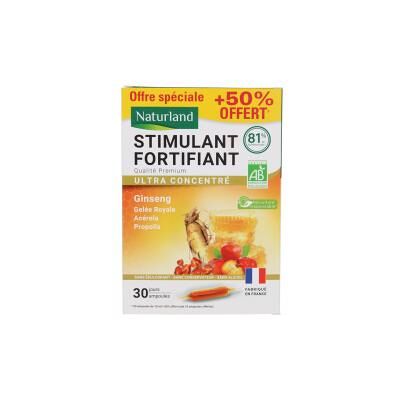 Naturland Stimulant Fortifiant Ultra Concentré Bio 20 Ampoules + 10 Ampoules Offertes - Boîte 20 + 10 ampoules de 10 ml - Publicité Naturland Stimulant Fortifiant Ultra Concentré Bio 20 Ampoules + 10 Ampoules Offertes - Boîte 20 + 10 ampoules de 10 ml - Publicité