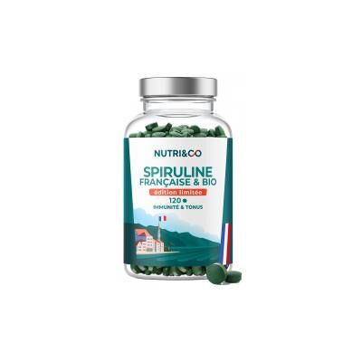 Nutri&Co Spiruline Bio Française Cultivée Vegan 120 Comprimés - Complément - Publicité Nutri&Co Spiruline Bio Française Cultivée Vegan 120 Comprimés - Complément - Publicité